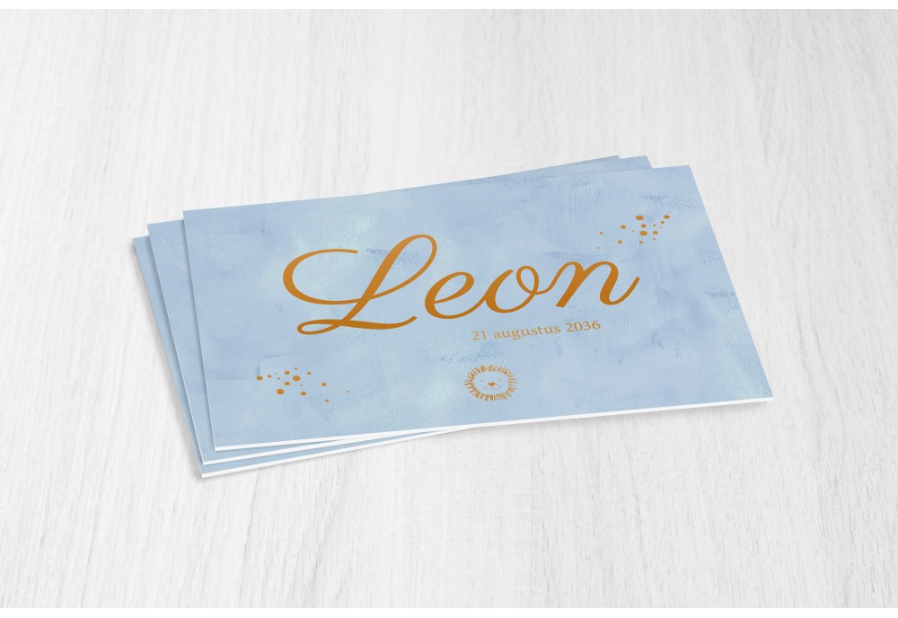 Blauw met bronzen leeuw Blauw met bronzen leeuw